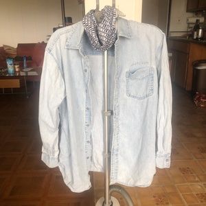 Calvin Klein denim cotton down shirt & scarf